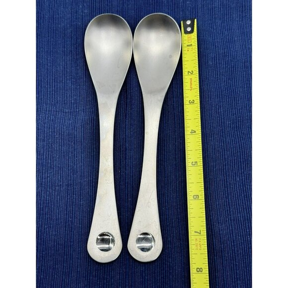 Robert Welch PENDULUM Tablespoon Soup Dot Stainless Satin 7 3/4 inch Lot of 2 - Picture 6 of 6